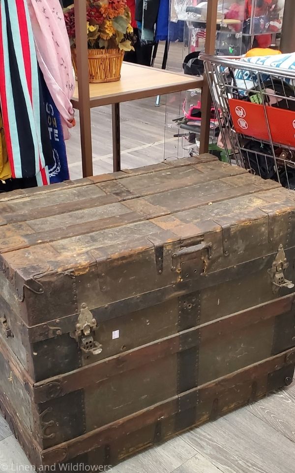 Very Old trunk in a thrift store