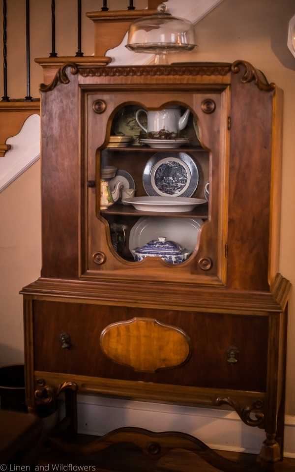 5 Tips for Using an Antique China Cabinet
-An antique China Cabinet made in 1929 filled with ironstone & China.
