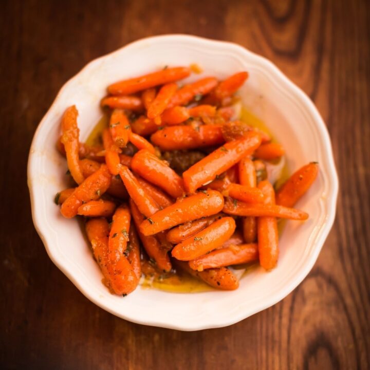 A bowl of Honey Glazed Carrots