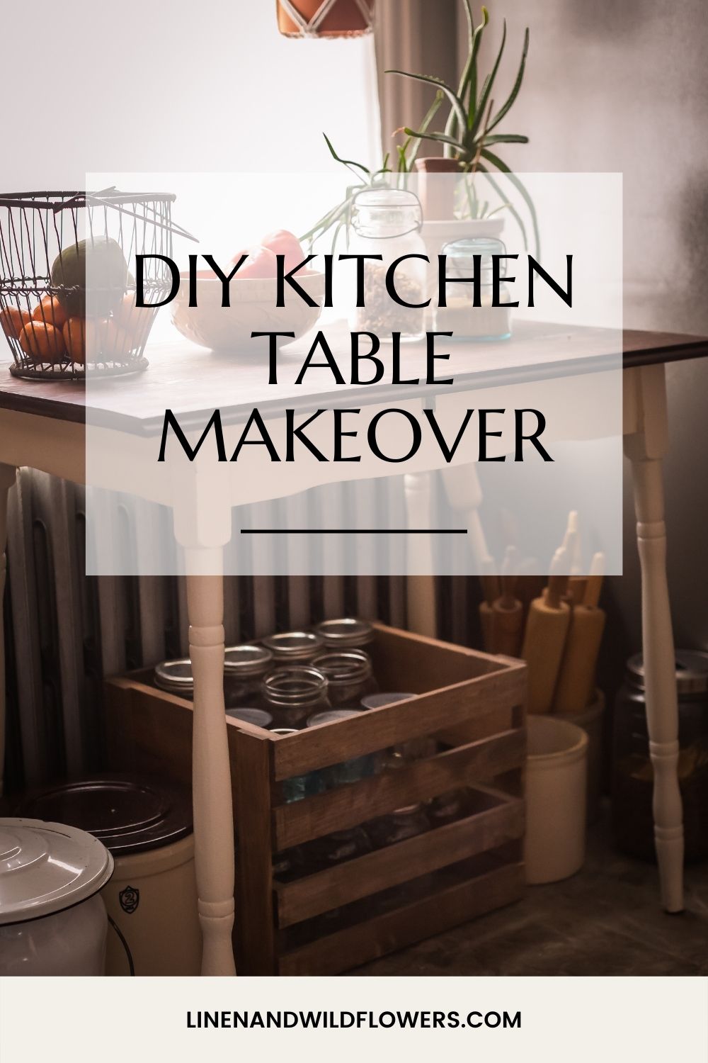 DIY Kitchen Table Makeover Linen & Wildflowers