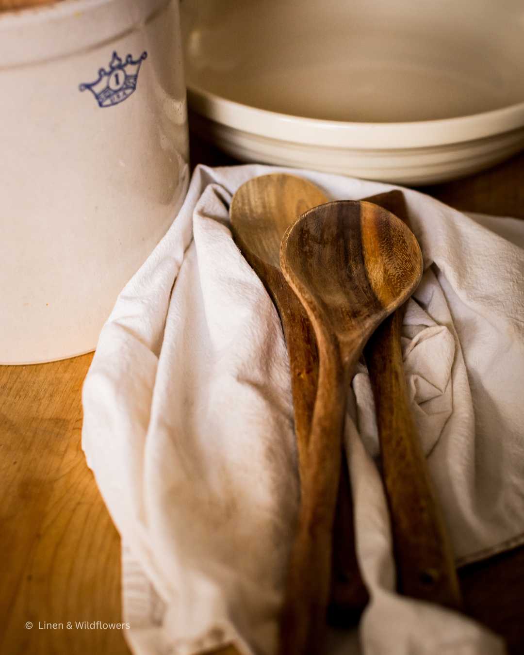How to Clean & Sanitize Wood Utensils Linen & Wildflowers