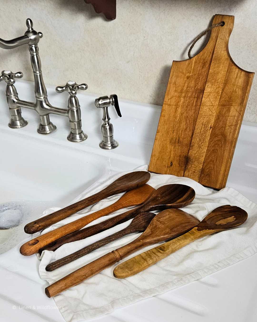 How to Clean & Sanitize Wood Utensils Linen & Wildflowers