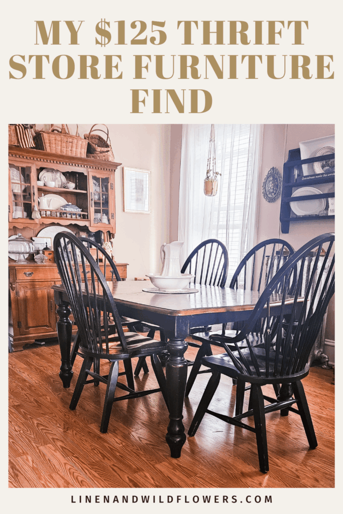 Come see the beautiful $125 dining room table and Windsor chairs I found at my local thrift store and how I'm using them to refresh our dining room.