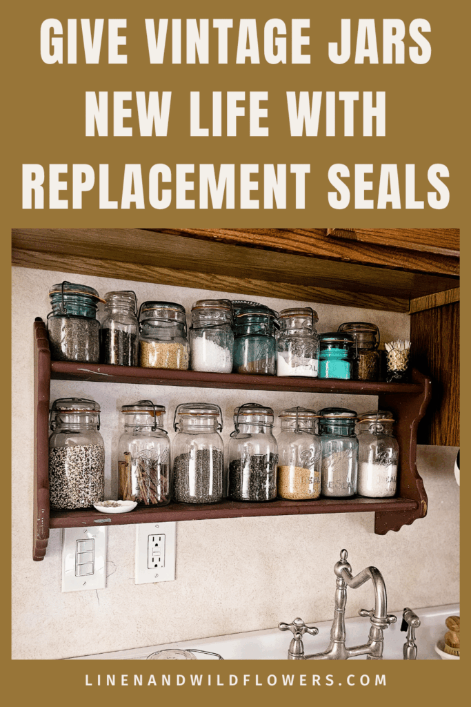 Give vintage glass jars new life with replacement rubber seals for canning jars.